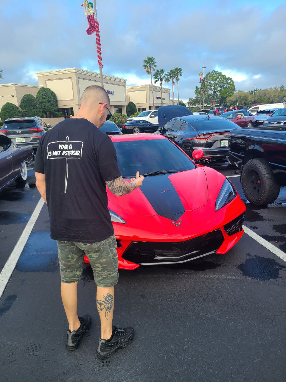 C8 Supercar T-Shirt | Corvette C8 Humor Shirt | Car Meet Meme Apparel | Broke Flexing