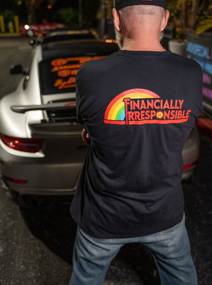Financially Irresponsible Rainbow T-Shirt | Funny Finance Meme Shirt | Broke Flexing