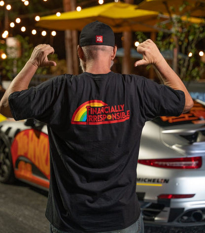 Financially Irresponsible Rainbow T-Shirt | Funny Finance Meme Shirt | Broke Flexing