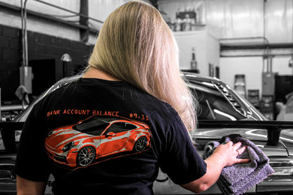 Porsche $9.11 Account Balance T-Shirt | 911 Owner Humor Shirt | Broke Flexing