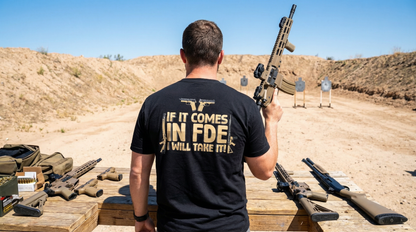 FDE Gun Shirt | Pro 2A Apparel | Flat Dark Earth T-Shirt | Broke Flexing x NFA Review