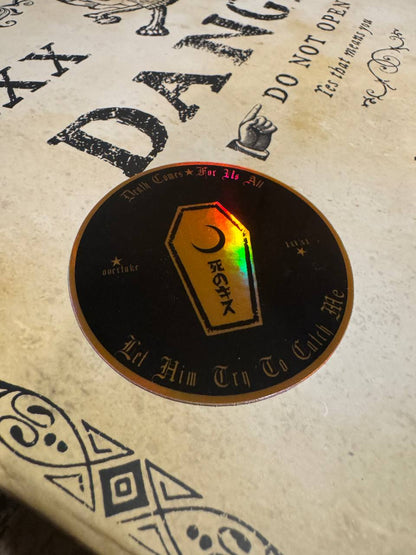 Broke Flexing – Death Comes For Us All | JDM Slap Sticker | Holographic Car Decal