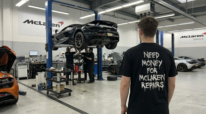 McLaren Repair T-Shirt | Exotic Car Ownership Humor | Broke Flexing